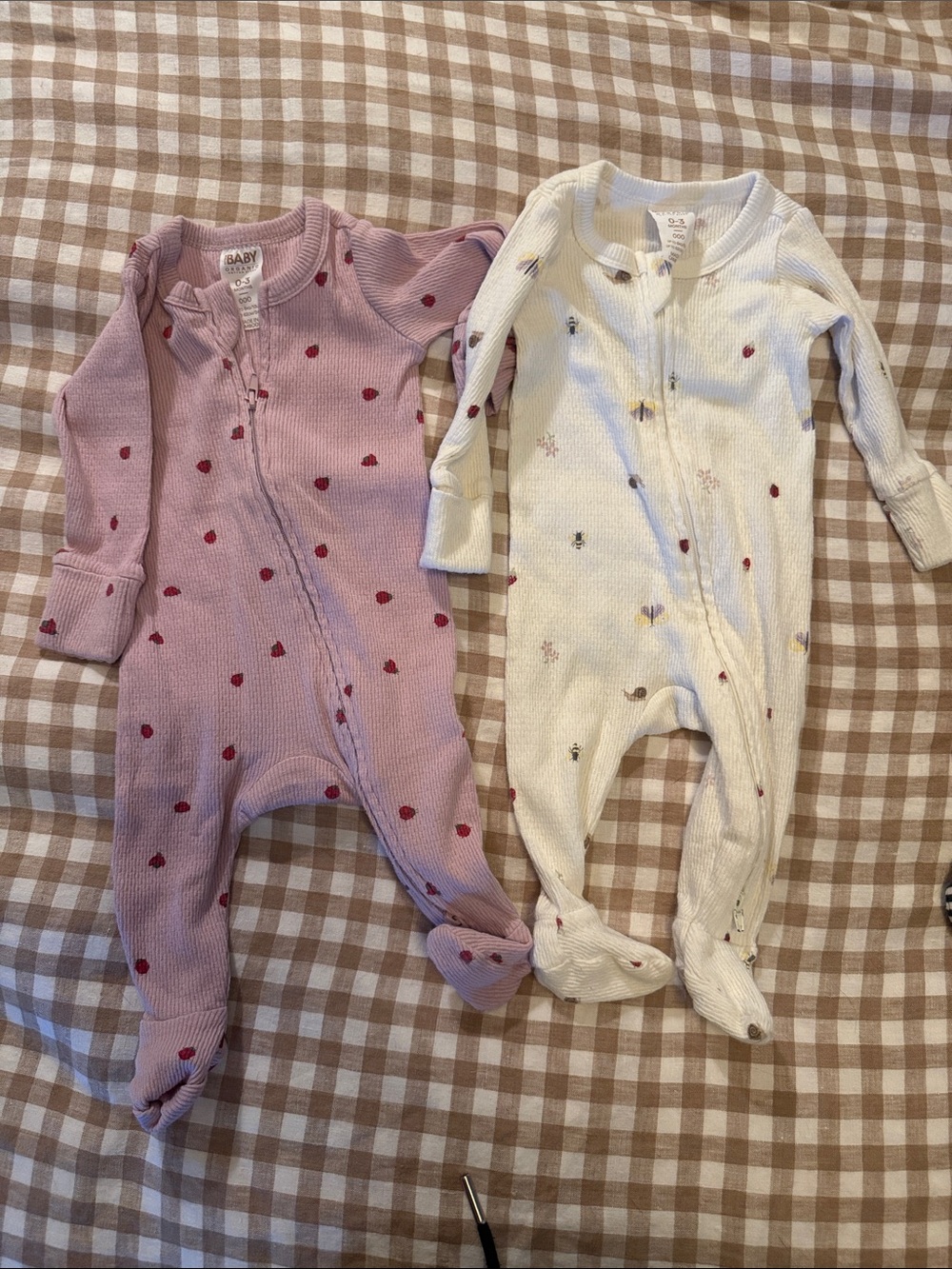 Cotton On Pink and White Heart Footed One-Pieces